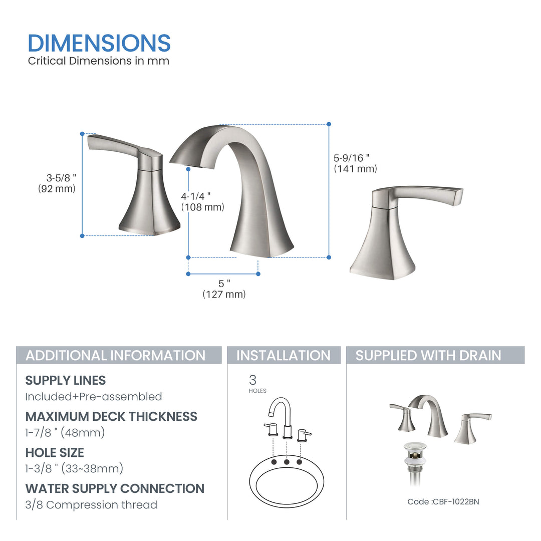 Vermont Two-Handle 8" Widespread Bathroom Faucet
