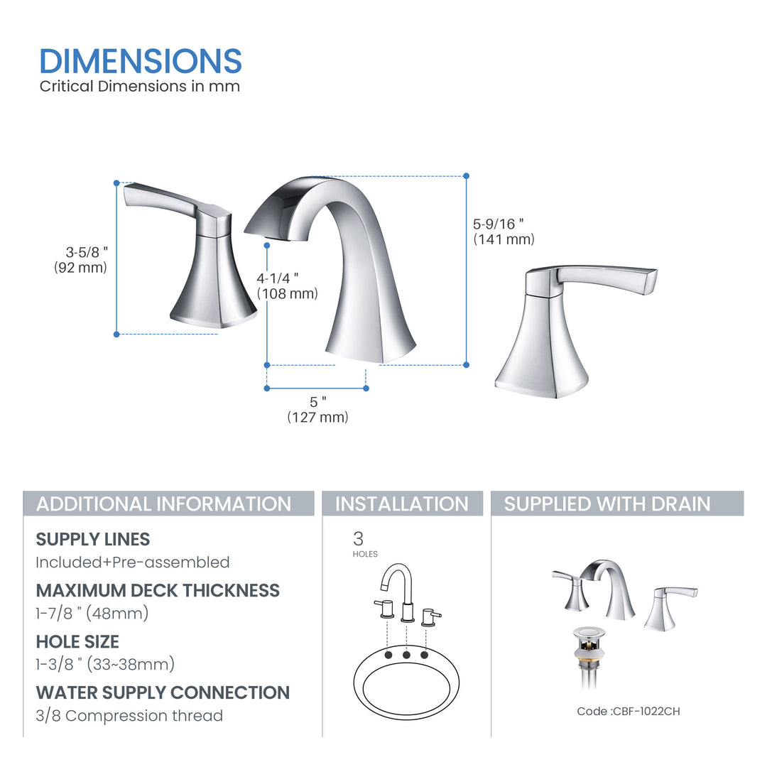 Vermont Two-Handle 8" Widespread Bathroom Faucet