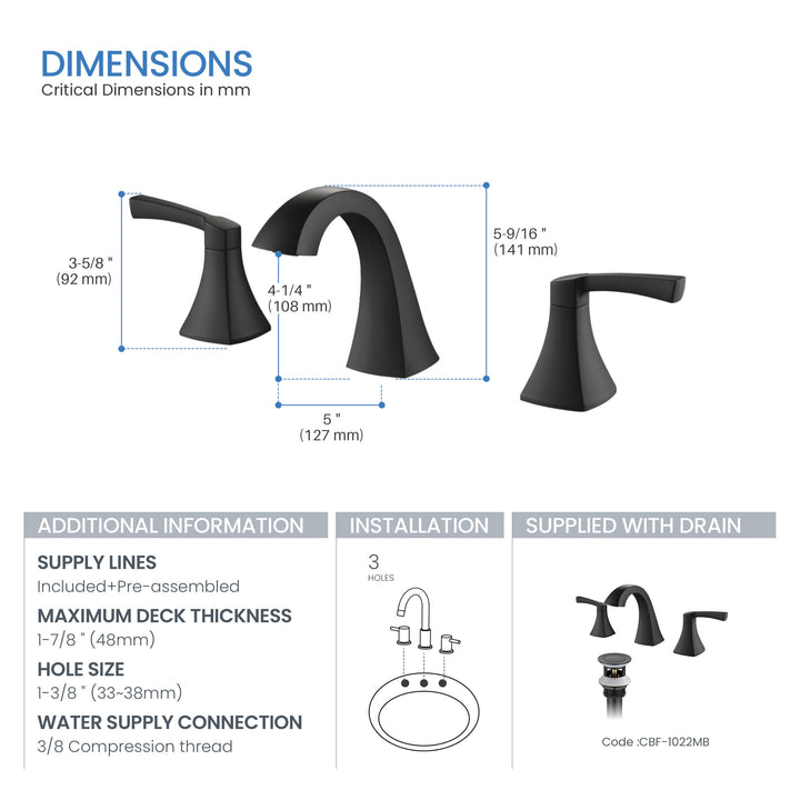 Vermont Two-Handle 8" Widespread Bathroom Faucet