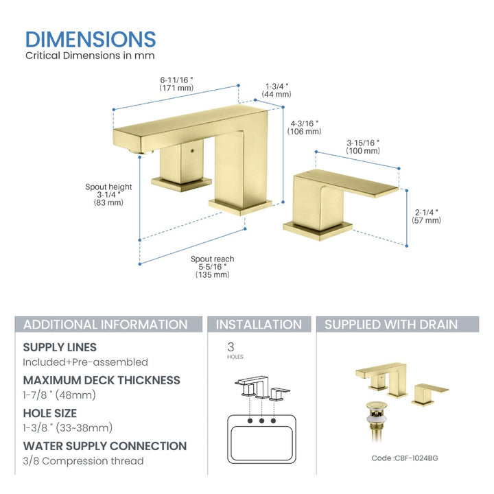 Quadra 8" Widespread Bathroom Faucet