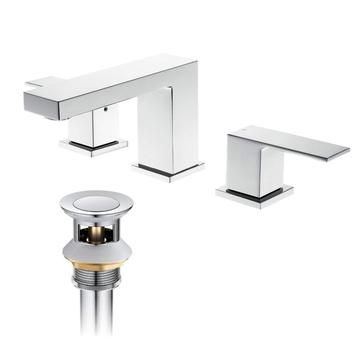 Quadra 8" Widespread Bathroom Sink Faucet with Drain Assembly - CBF-1024 Chrome