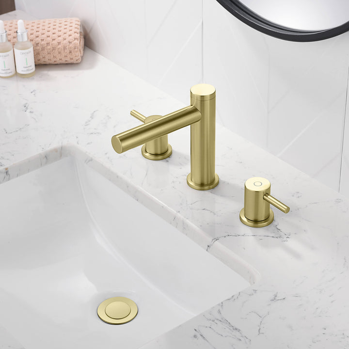Halo Two-Handle 8" Widespread Bathroom Faucet with Drain Assembly