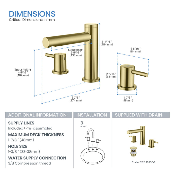 Halo Two-Handle 8" Widespread Bathroom Faucet with Drain Assembly