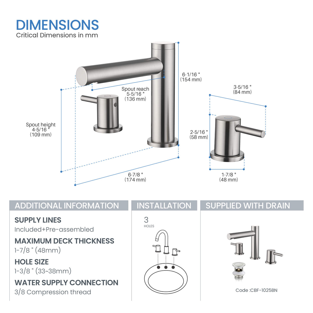 Halo Two-Handle 8" Widespread Bathroom Faucet with Drain Assembly