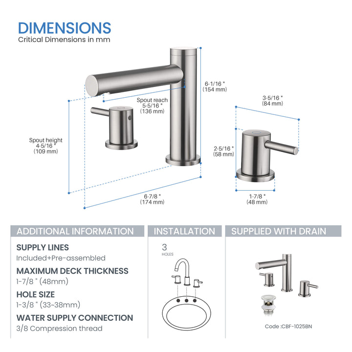 Halo Two-Handle 8" Widespread Bathroom Faucet with Drain Assembly