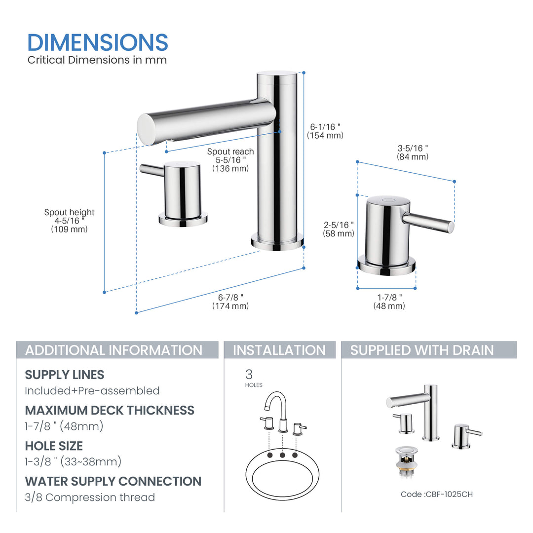 Halo Two-Handle 8" Widespread Bathroom Faucet with Drain Assembly