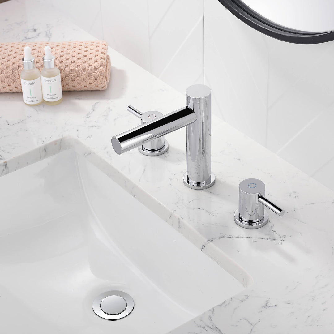 Halo Two-Handle 8" Widespread Bathroom Faucet with Drain Assembly