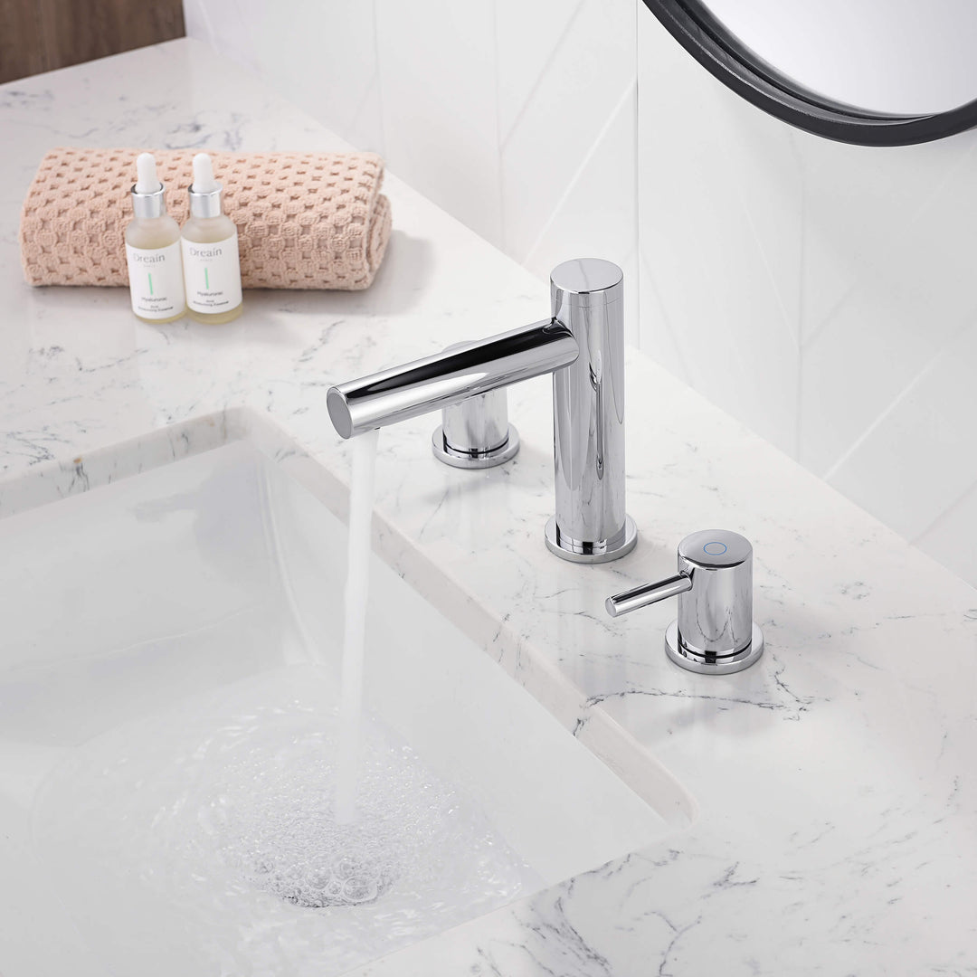 Halo Two-Handle 8" Widespread Bathroom Faucet with Drain Assembly