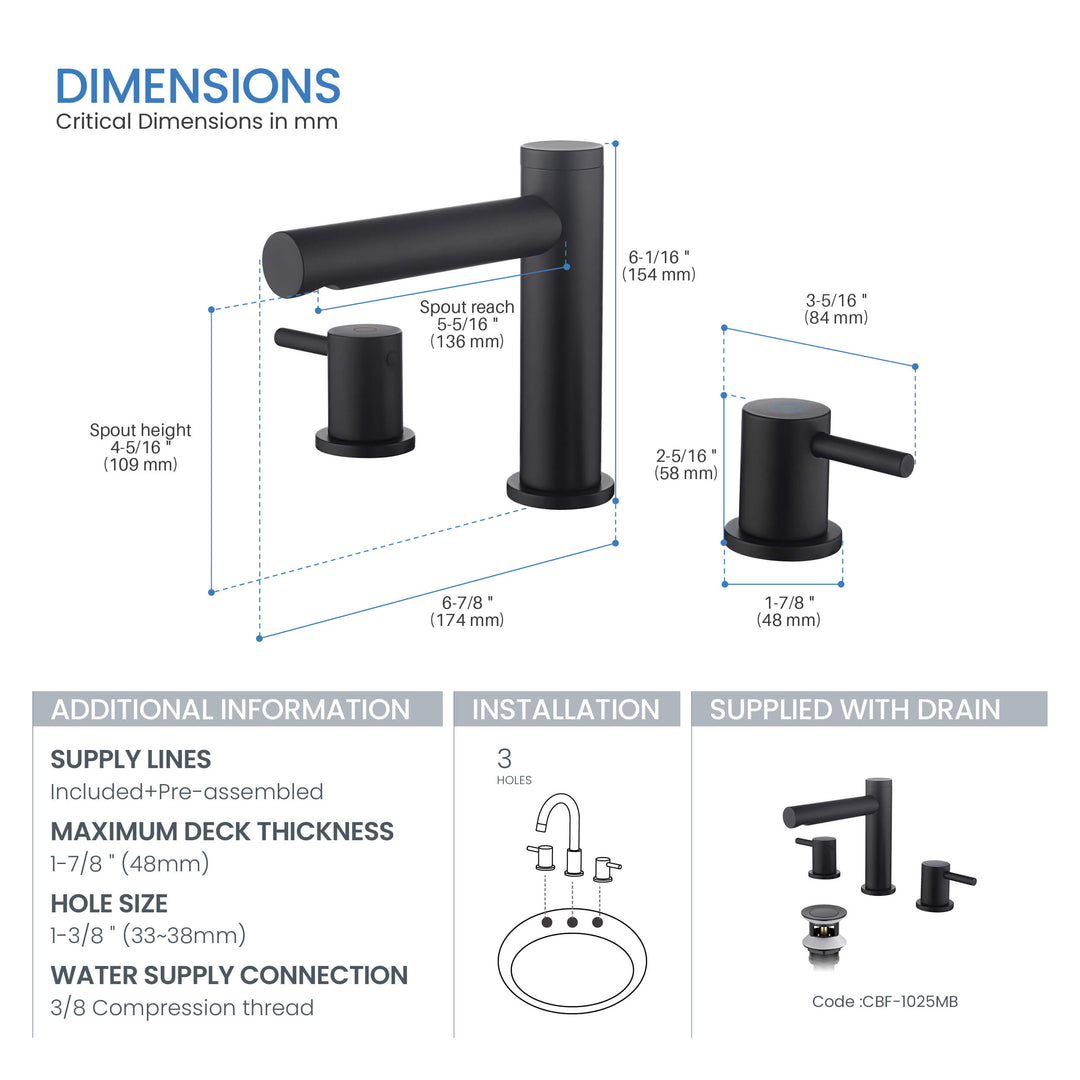 Halo Two-Handle 8" Widespread Bathroom Faucet with Drain Assembly