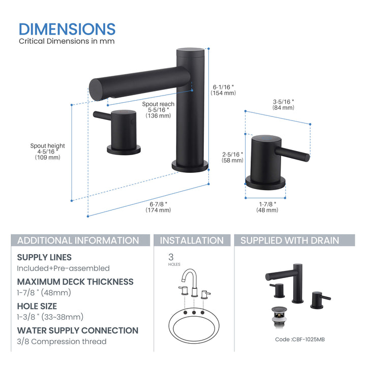 Halo Two-Handle 8" Widespread Bathroom Faucet with Drain Assembly