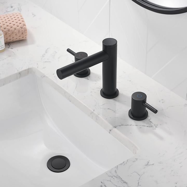 Halo Two-Handle 8" Widespread Bathroom Faucet with Drain Assembly