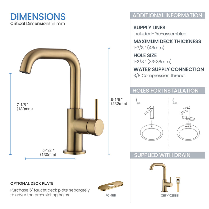 Tampa Single-Handle Single-Hole High-Arc Bathroom Faucet
