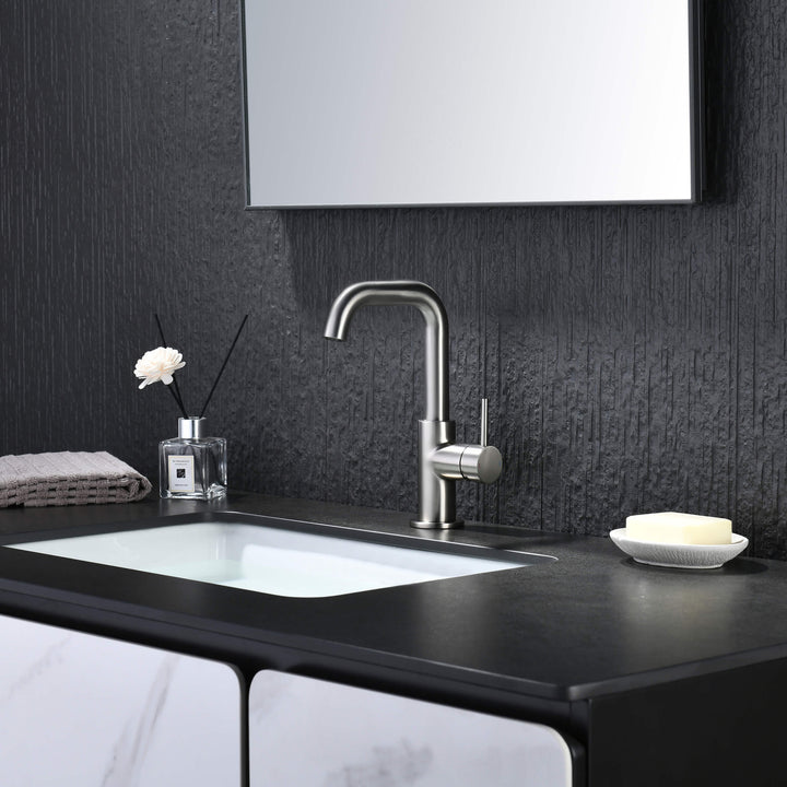 Tampa Single-Handle Single-Hole High-Arc Bathroom Faucet