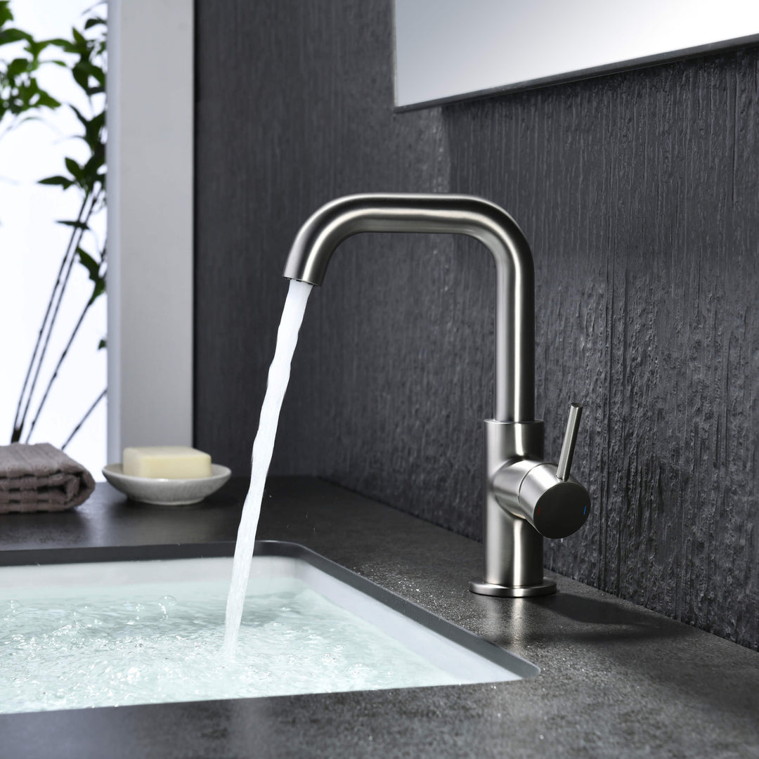 Tampa Single-Handle Single-Hole High-Arc Bathroom Faucet