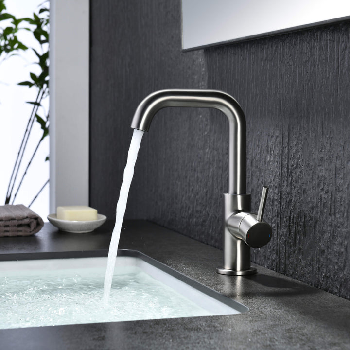 Tampa Single-Handle Single-Hole High-Arc Bathroom Faucet