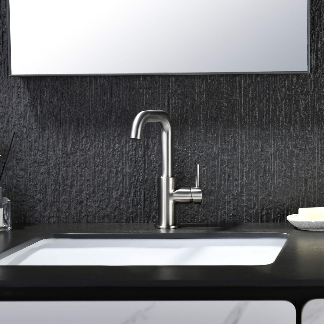 Tampa Single-Handle Single-Hole High-Arc Bathroom Faucet