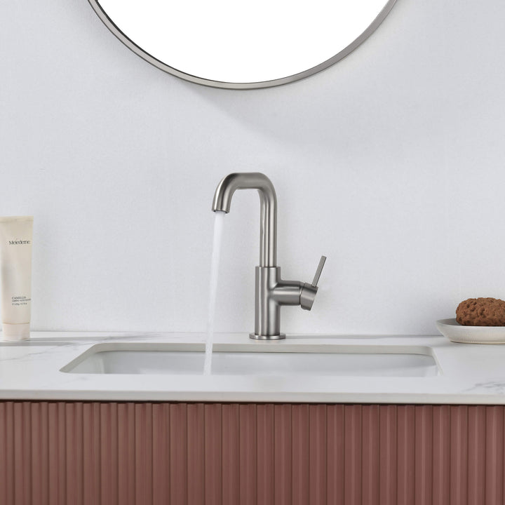 Tampa Single-Handle Single-Hole High-Arc Bathroom Faucet