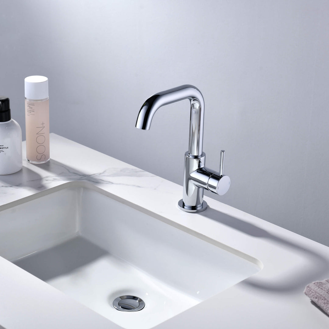 Tampa Single-Handle Single-Hole High-Arc Bathroom Faucet