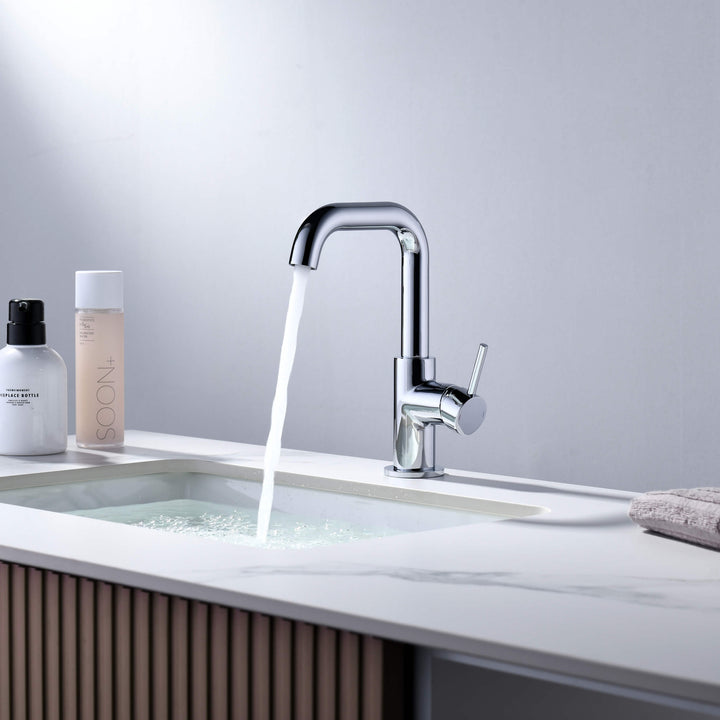 Tampa Single-Handle Single-Hole High-Arc Bathroom Faucet