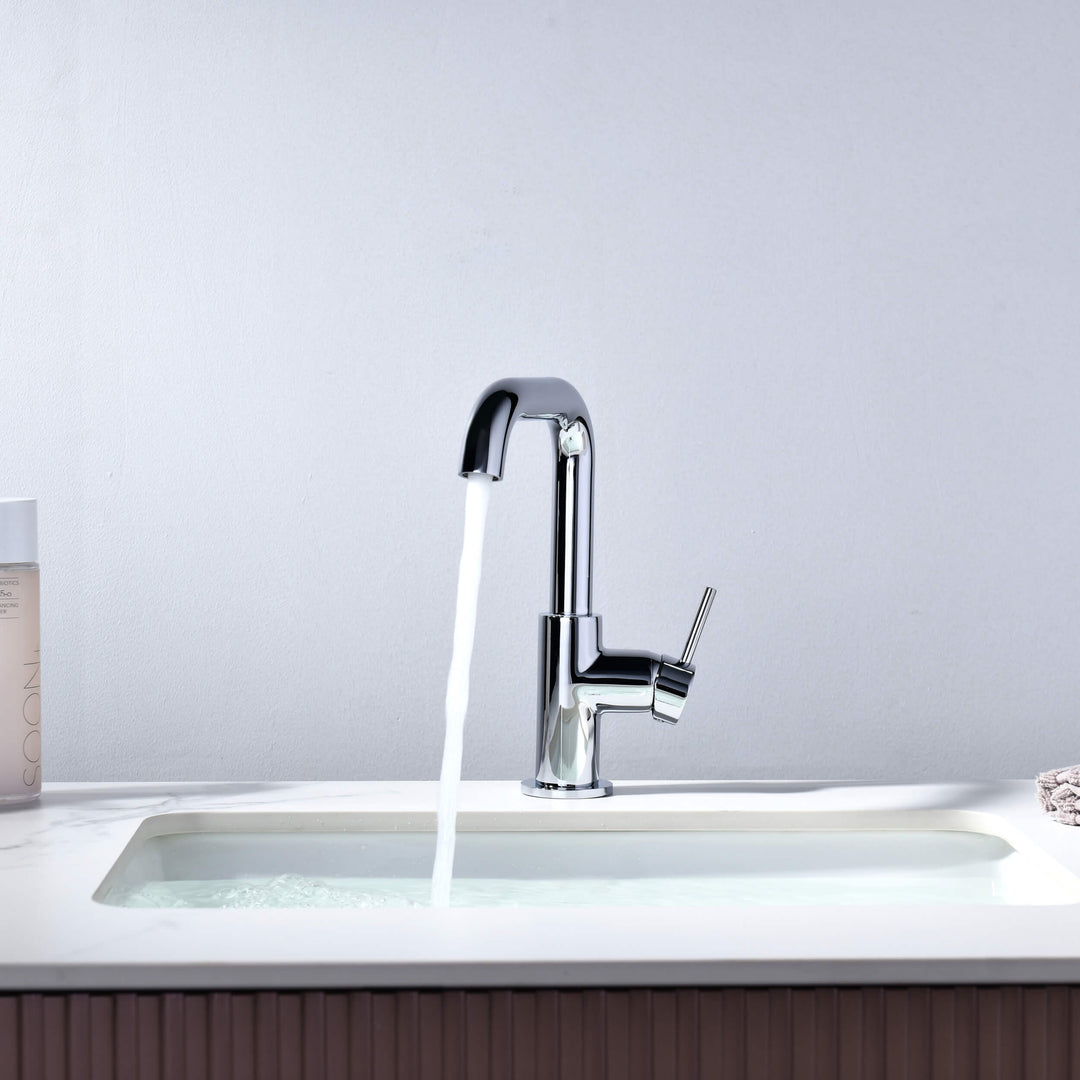 Tampa Single-Handle Single-Hole High-Arc Bathroom Faucet