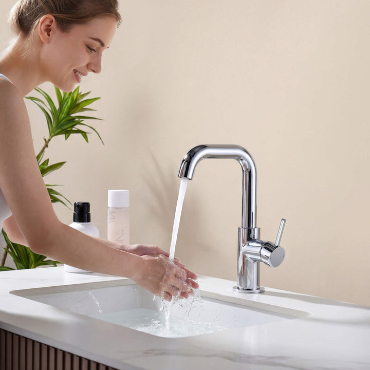 Tampa Single-Handle Single-Hole High-Arc Bathroom Faucet
