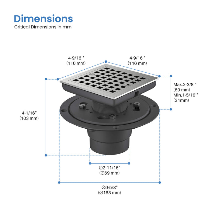 4" Tile-In Shower Drain