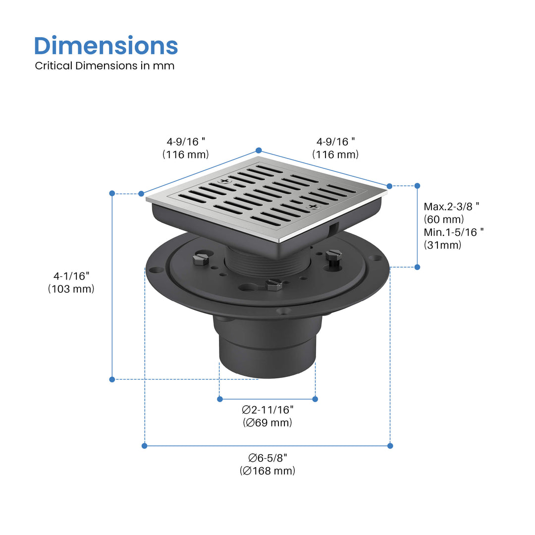 4" Tile-In Shower Drain