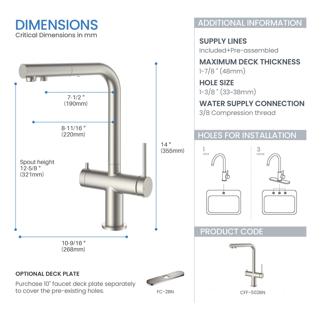 Halo 2-in-1 Pull-Out Kitchen Filtration Faucet
