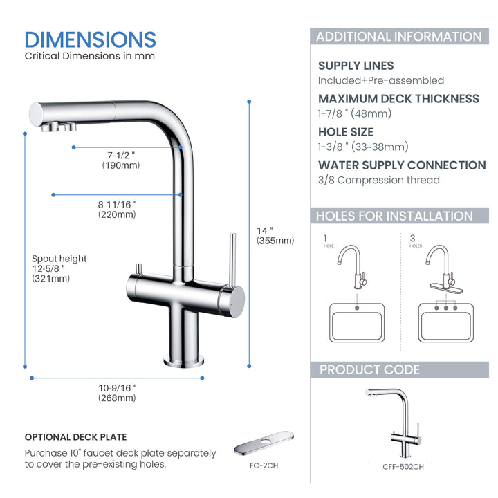 Halo 2-in-1 Pull-Out Kitchen Filtration Faucet