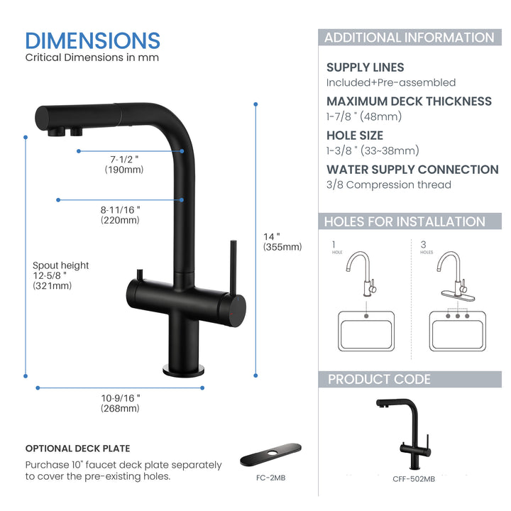 Halo 2-in-1 Pull-Out Kitchen Filtration Faucet
