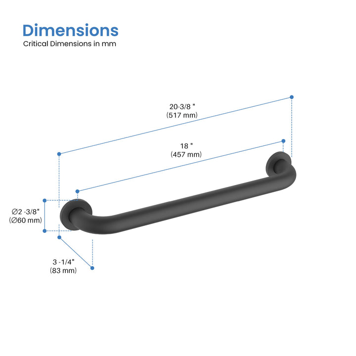 Halo 18" Stainless Steel Bathroom Safety Grab Bar