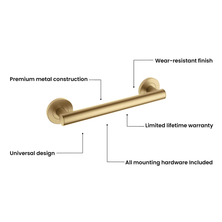 12" Stainless Steel Bathroom Safety Grab Bar