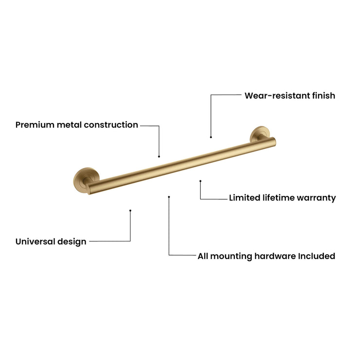 24" Stainless Steel Bathroom Safety Grab Bar
