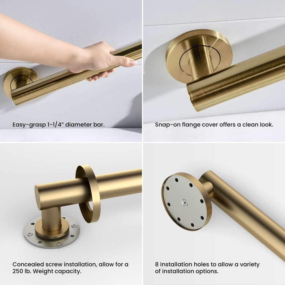 24" Stainless Steel Bathroom Safety Grab Bar
