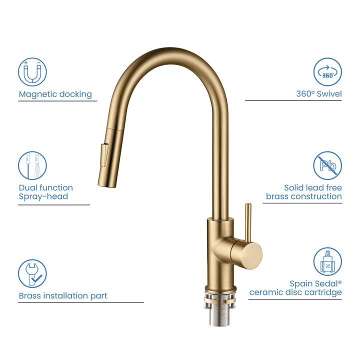 Halo Single-Handle Pull-Down Kitchen Faucet