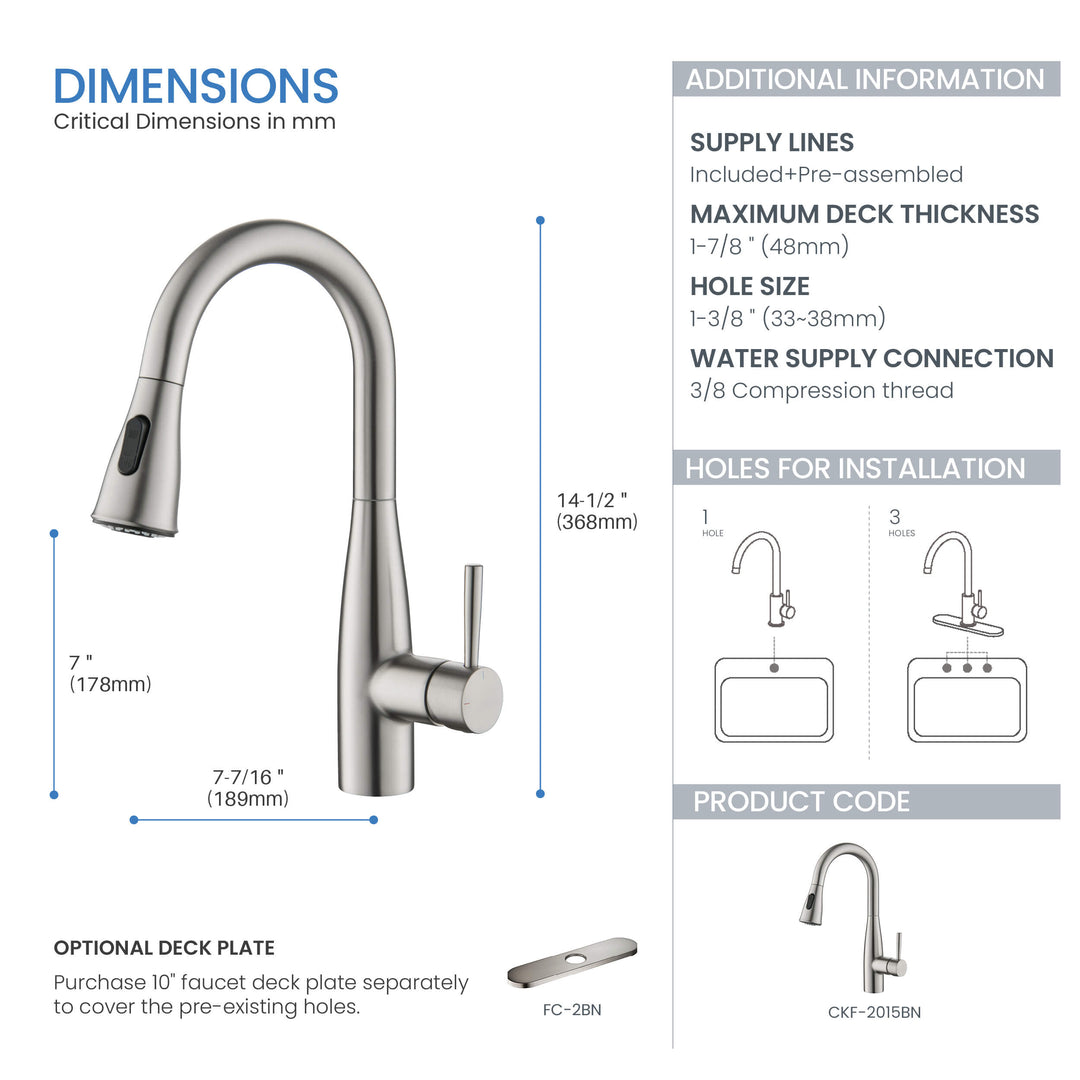 Plano Single-Handle Pull-Down Kitchen &amp; Bar Faucet