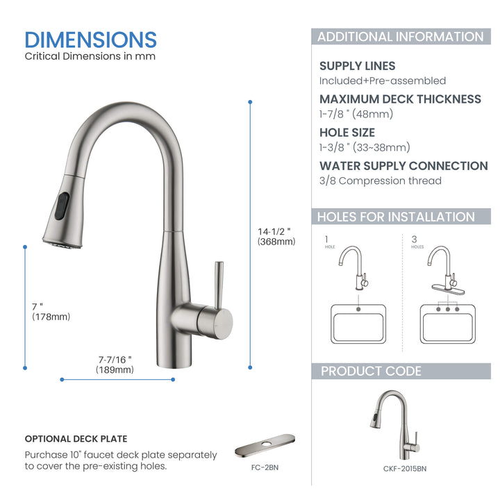 Plano Single-Handle Pull-Down Kitchen &amp; Bar Faucet