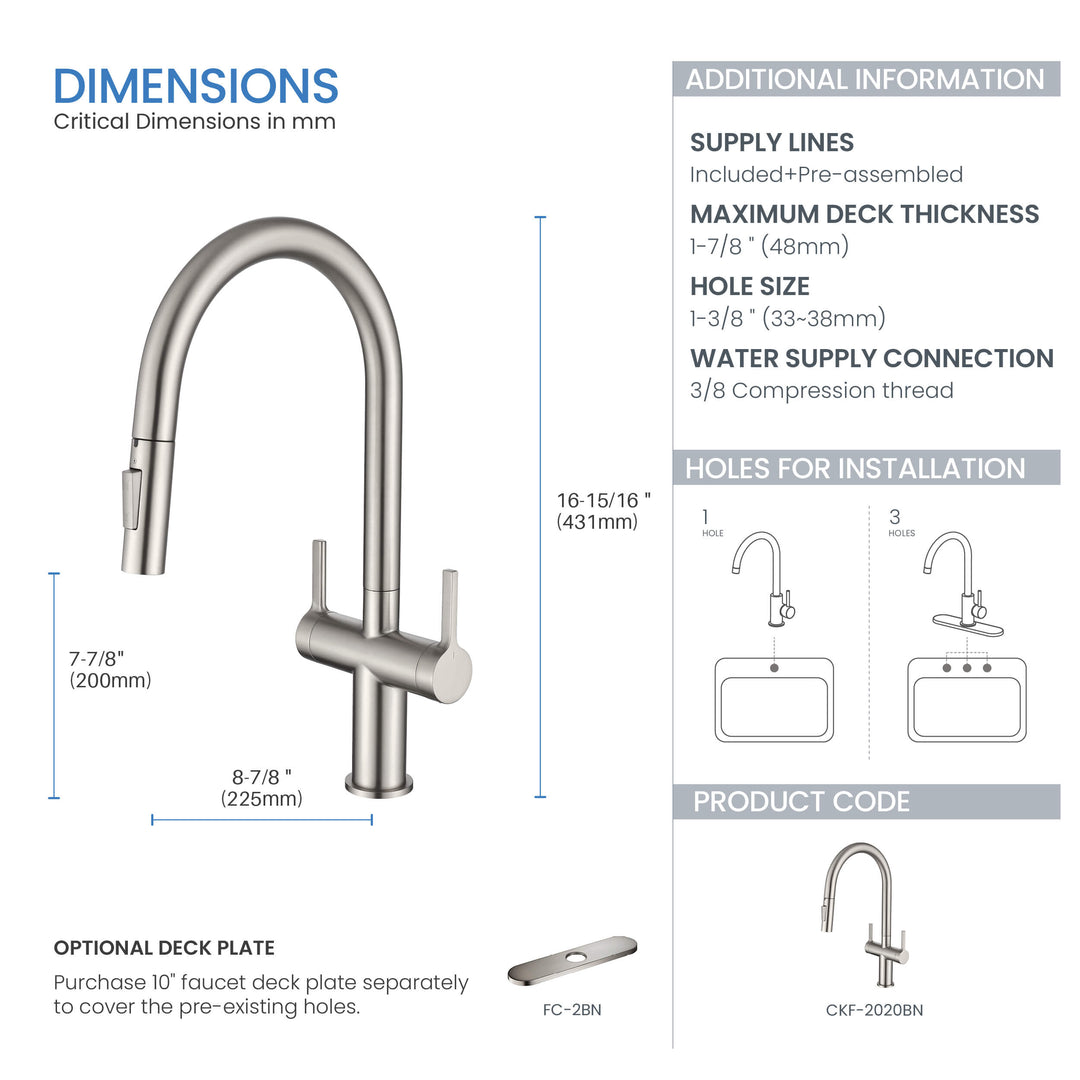 Neo Two-Handle Single-Hole Pull-Down Kitchen Faucet