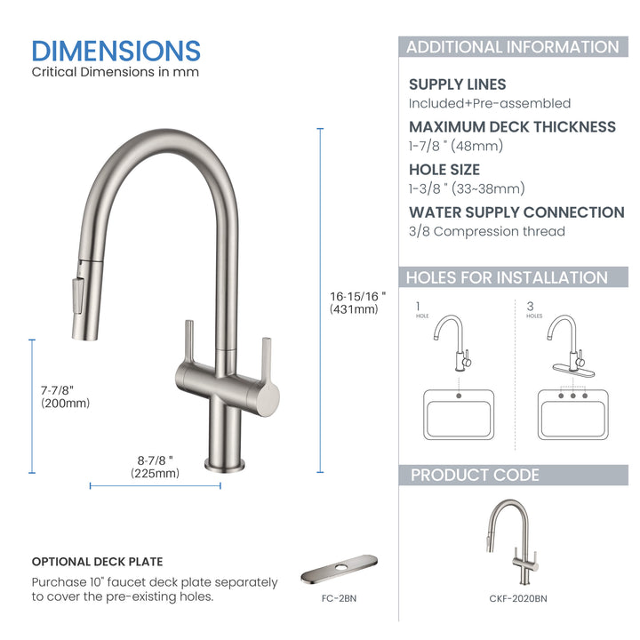 Neo Two-Handle Single-Hole Pull-Down Kitchen Faucet