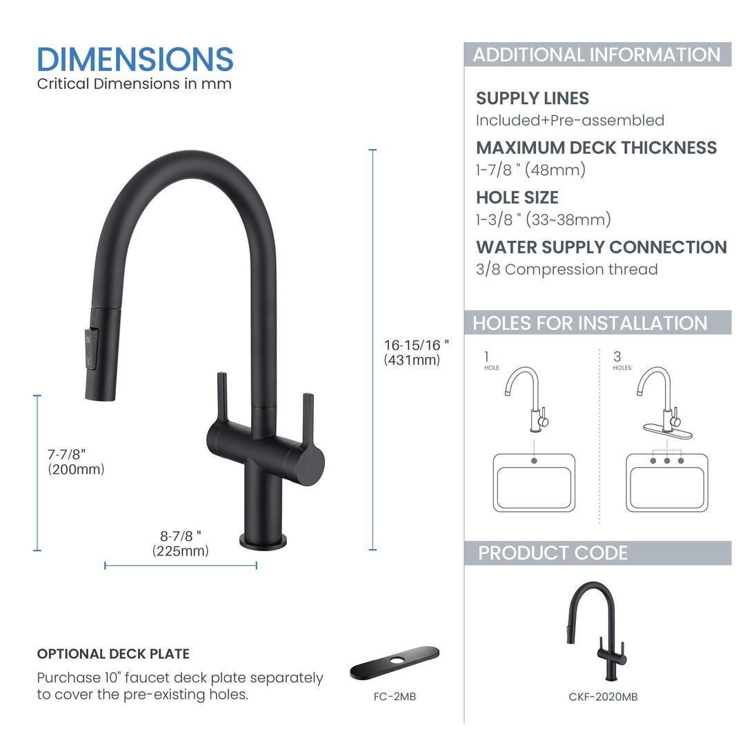 Neo Two-Handle Single-Hole Pull-Down Kitchen Faucet