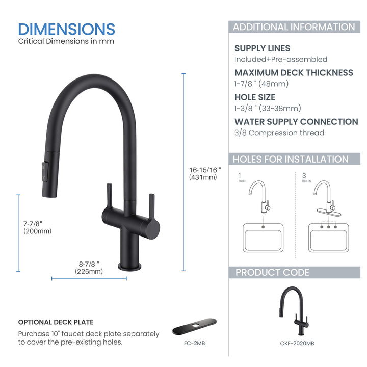 Neo Two-Handle Single-Hole Pull-Down Kitchen Faucet