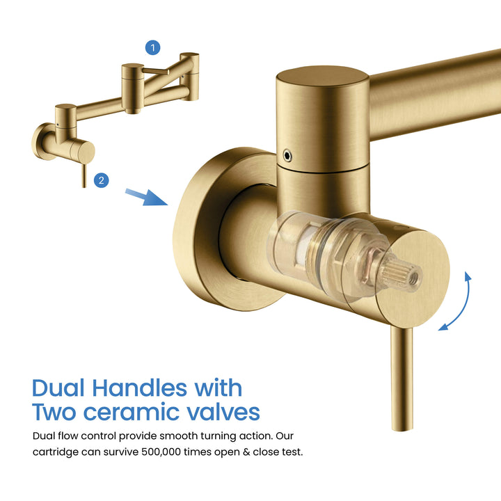 Halo Solid Brass Kitchen Pot Filler