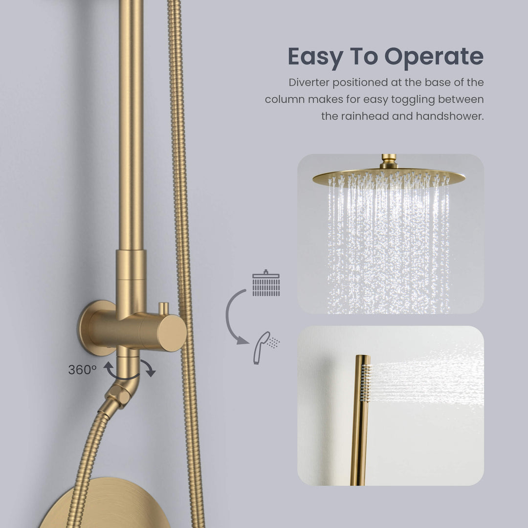 Halo Pressure-Balanced 2-Function Wall-Mount Shower Column with Rough-In Valve