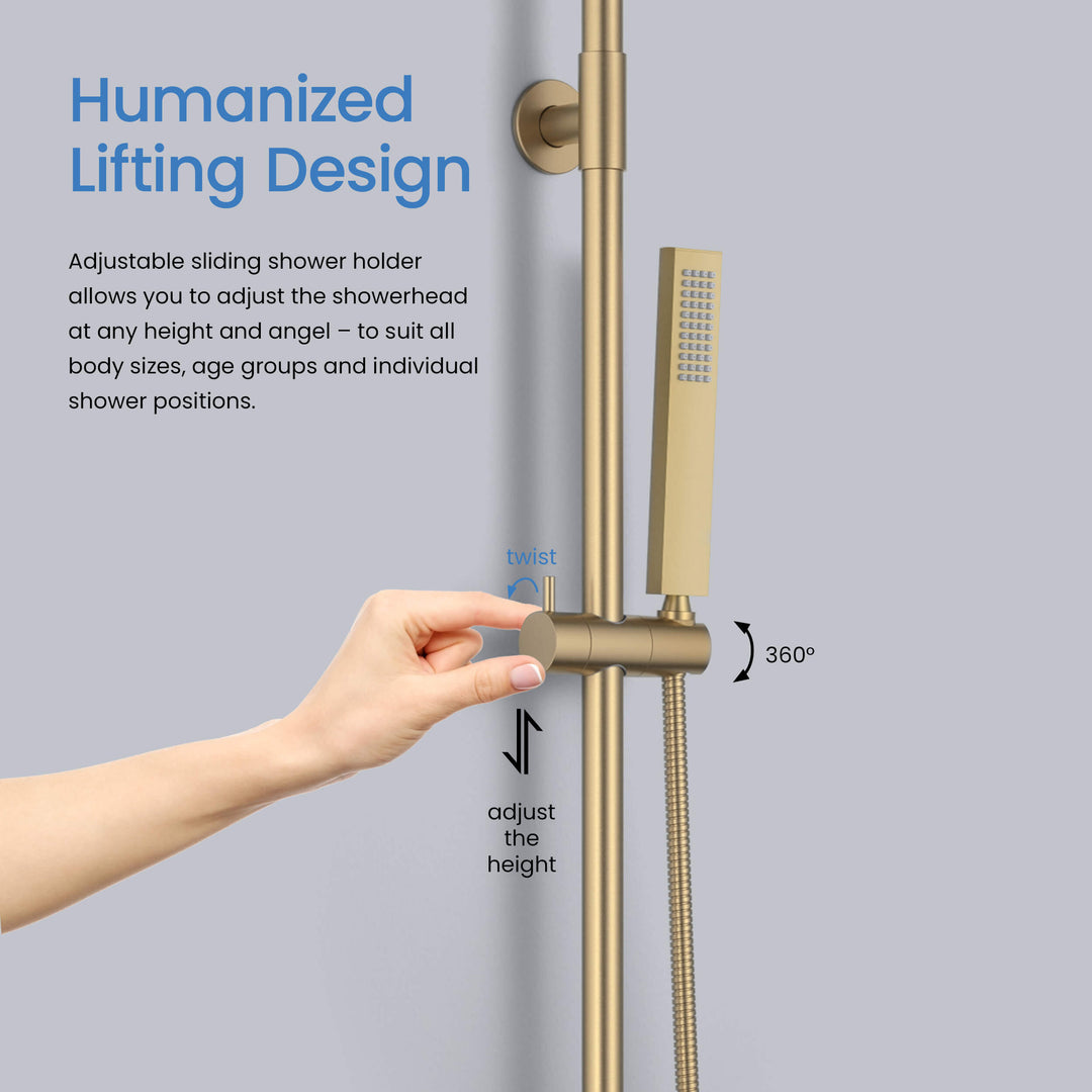 Quadra Pressure-Balanced 2-Function Wall Mount Shower Column with Rough-In Valve