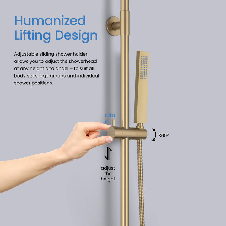 Quadra Pressure-Balanced 2-Function Wall Mount Shower Column with Rough-In Valve