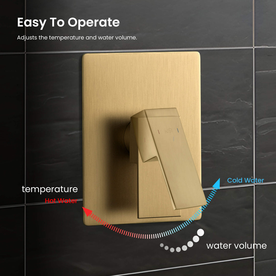 Quadra Pressure-Balanced 2-Function Wall Mount Shower Column with Rough-In Valve
