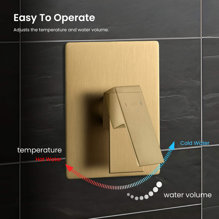 Quadra Pressure-Balanced 2-Function Wall Mount Shower Column with Rough-In Valve