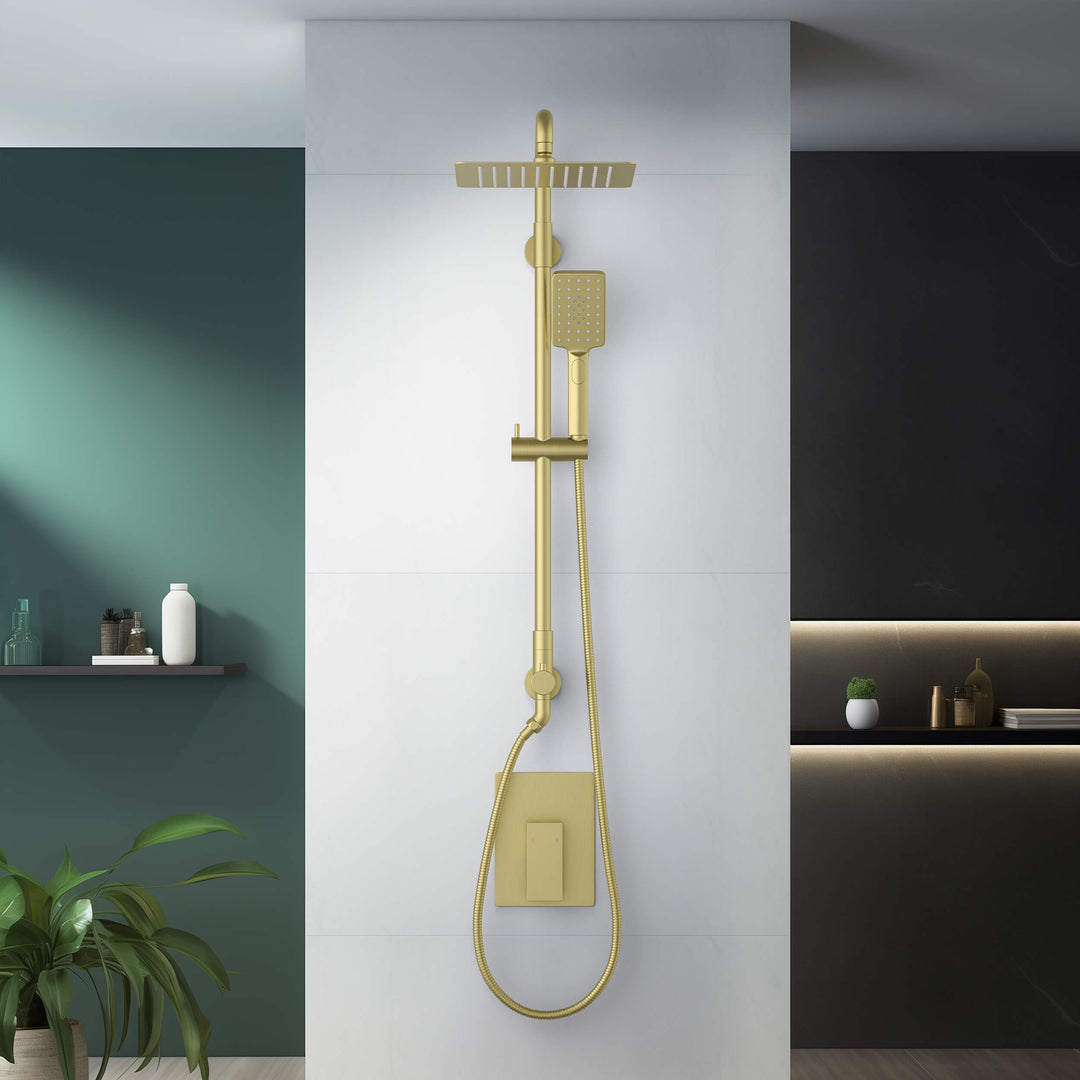 Quadra Pressure-Balanced 2-Function Wall Mount Shower Column with Rough-In Valve