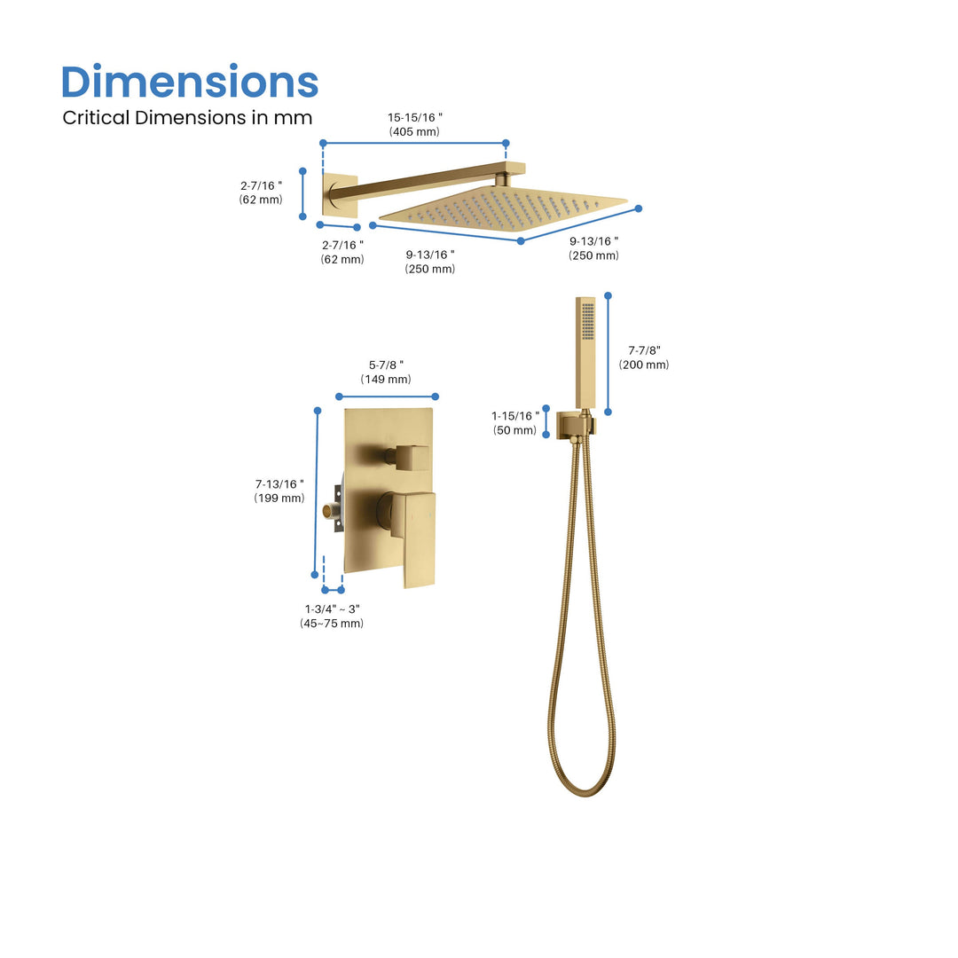 Quadra Pressure-Balanced Wall Mount Shower System