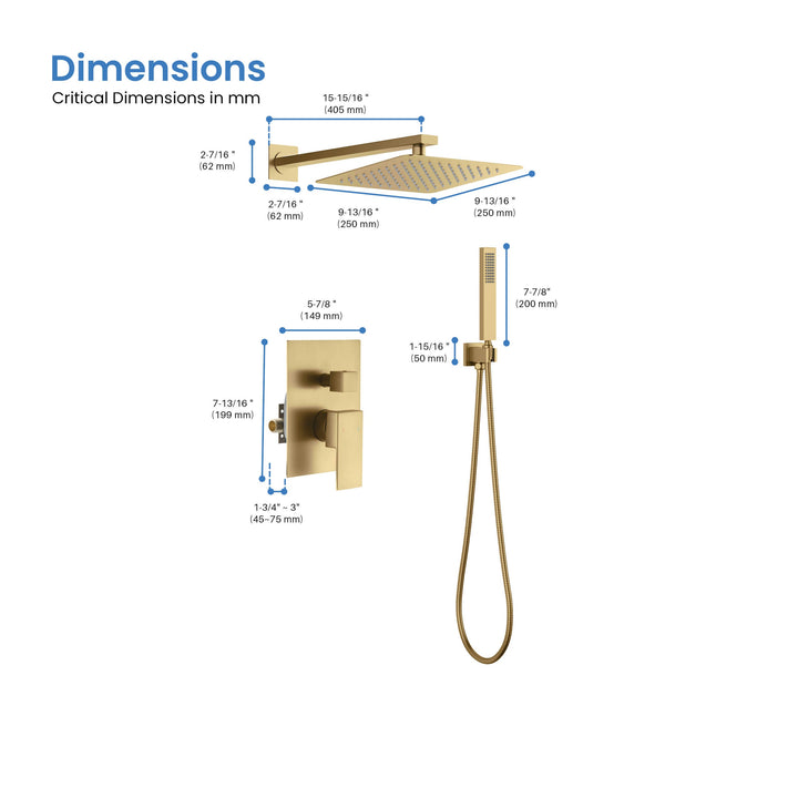 Quadra Pressure-Balanced Wall Mount Shower System